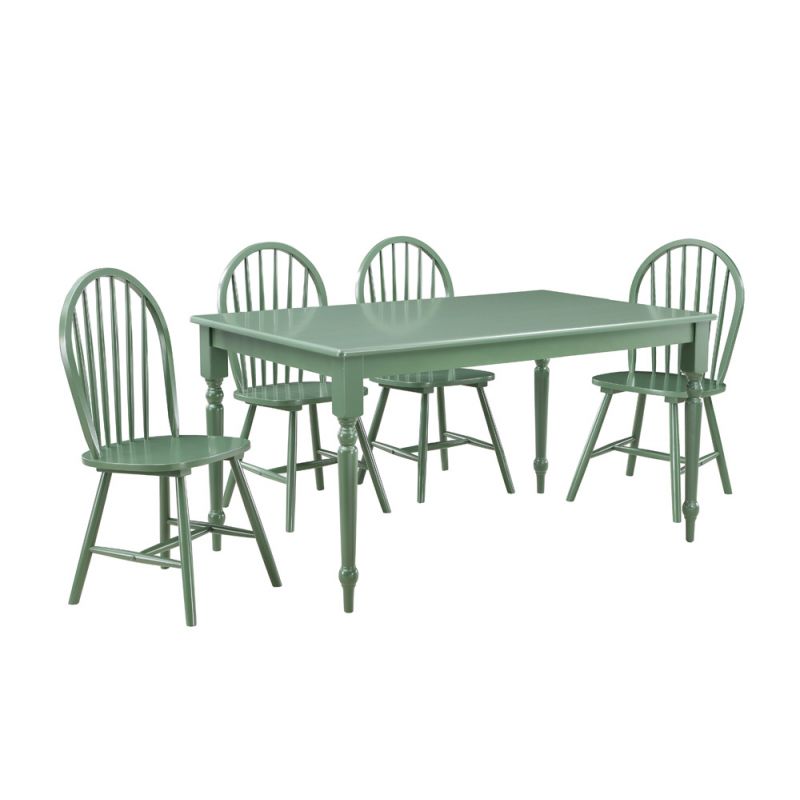 Boraam - Carolina 5-Piece Dining Set - Equestrian Green - 80569