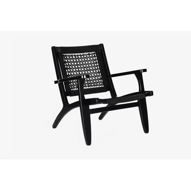 Boraam - Harrison Hexagon Woven Black Rope Accent Chair - Black Finish - 76253