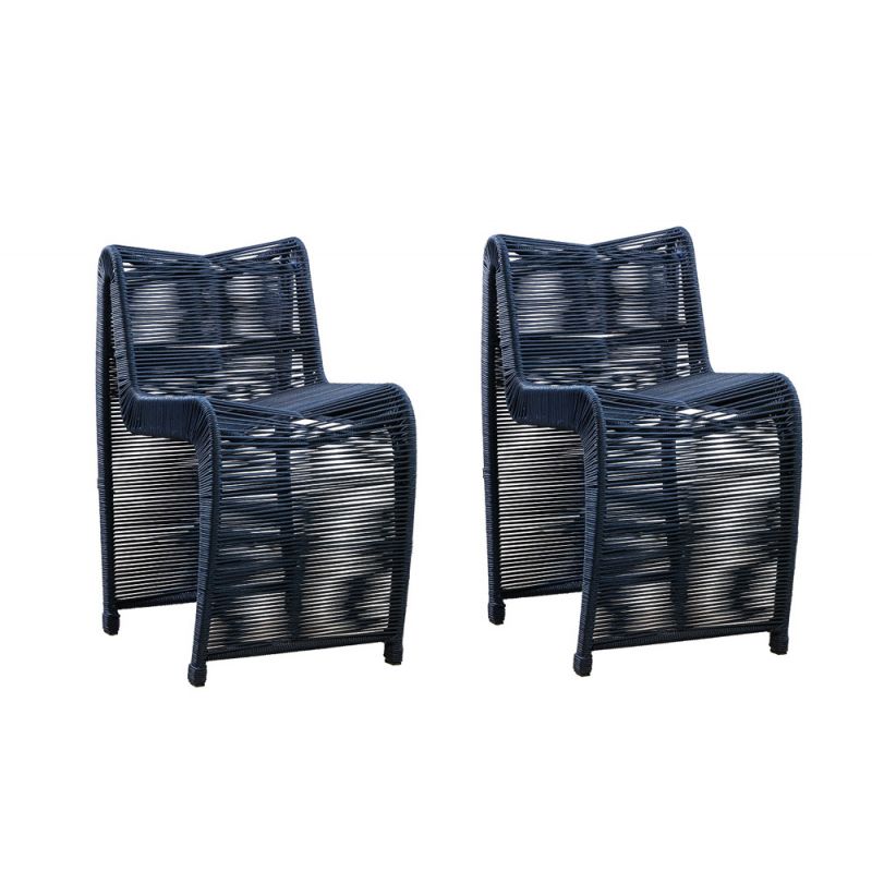 Boraam - Lorenzo Blue Rope Counter Stool - Set of 2 - 77724