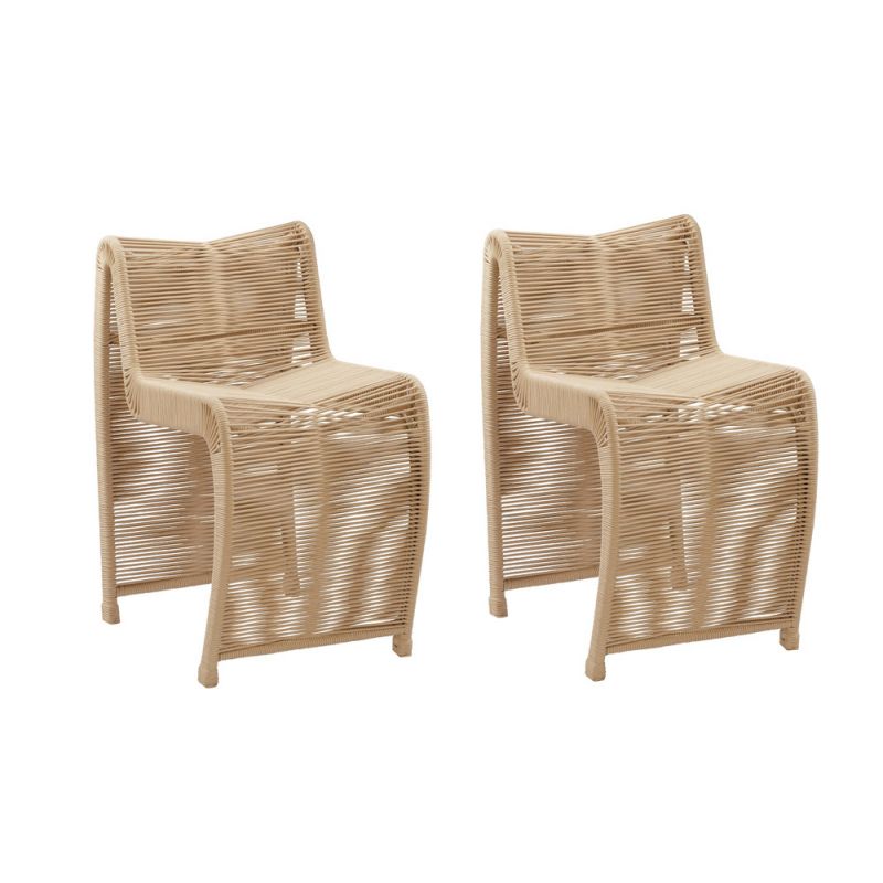 Boraam - Lorenzo Tan Rope Counter Stool - Set of 2 - 77124