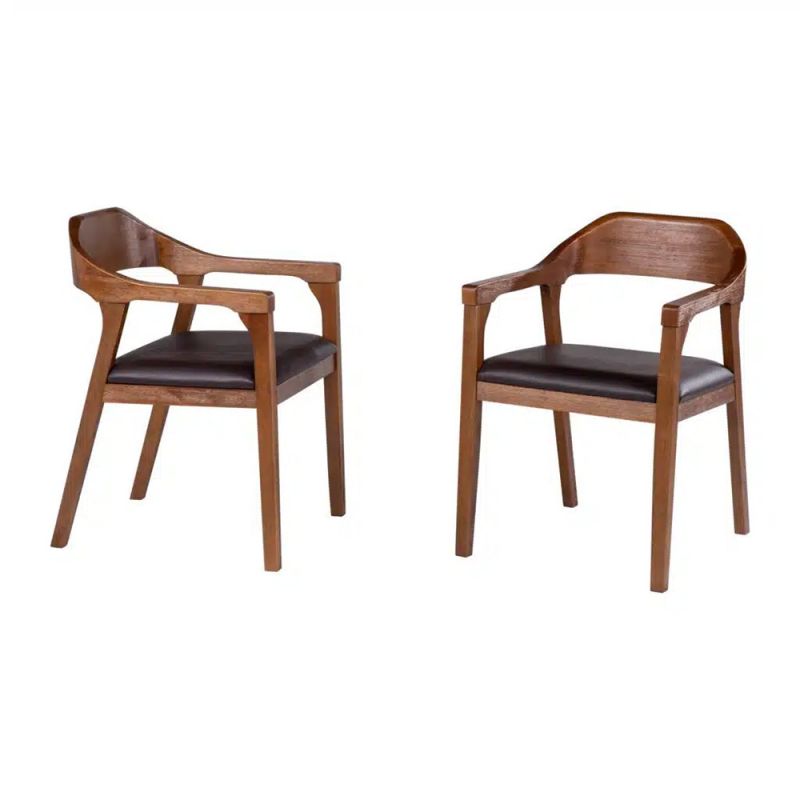 Boraam - Rasmus Dining Armchairs - Chestnut Wire-Brush Finish - Set of 2 - 77318