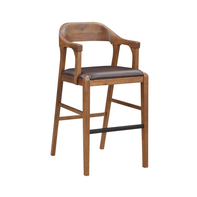 Boraam - Rasmus Wood Bar Stool - Chestnut Wire-Brush Finish - 78029