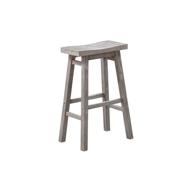 Boraam - Sonoma Backless Saddle Bar Stool - Storm Gray Wire-Brush - 75229