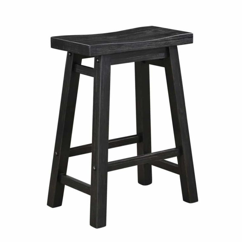 Boraam - Sonoma Backless Saddle Counter Stool - Black Charcoal - 73024