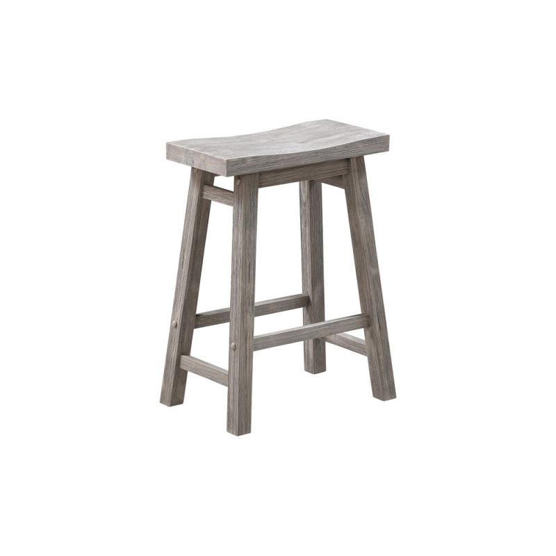 Boraam - Sonoma Backless Saddle Counter Stool - Storm Gray Wire-Brush - 75224