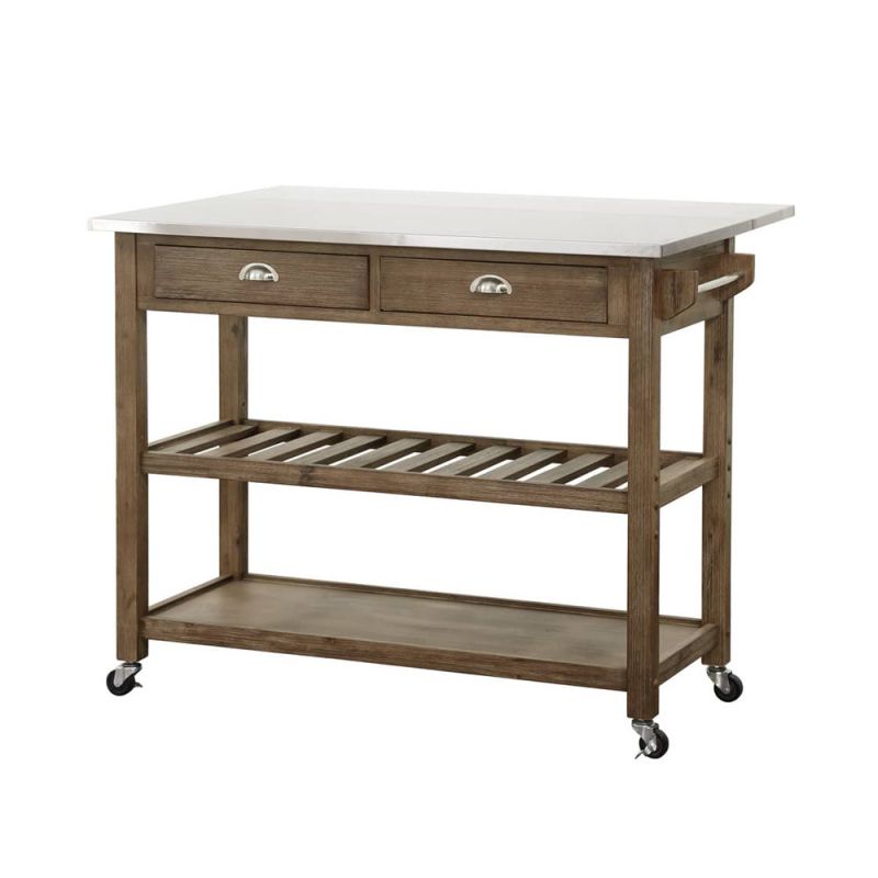 Boraam - Sonoma Kitchen Cart with Drop-Leaf [Barnwood Wire-Brush] - 12508