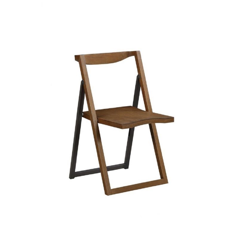 Boraam - Sydney Folding Chair, Set of 2, Chestnut Wire-Brush - 77348