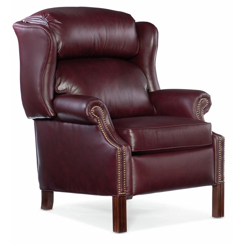 Bradington-Young - Chippendale Reclining Wing Chair - Pushback Recline - Burgundy - BYX-4114980008-69MHFN