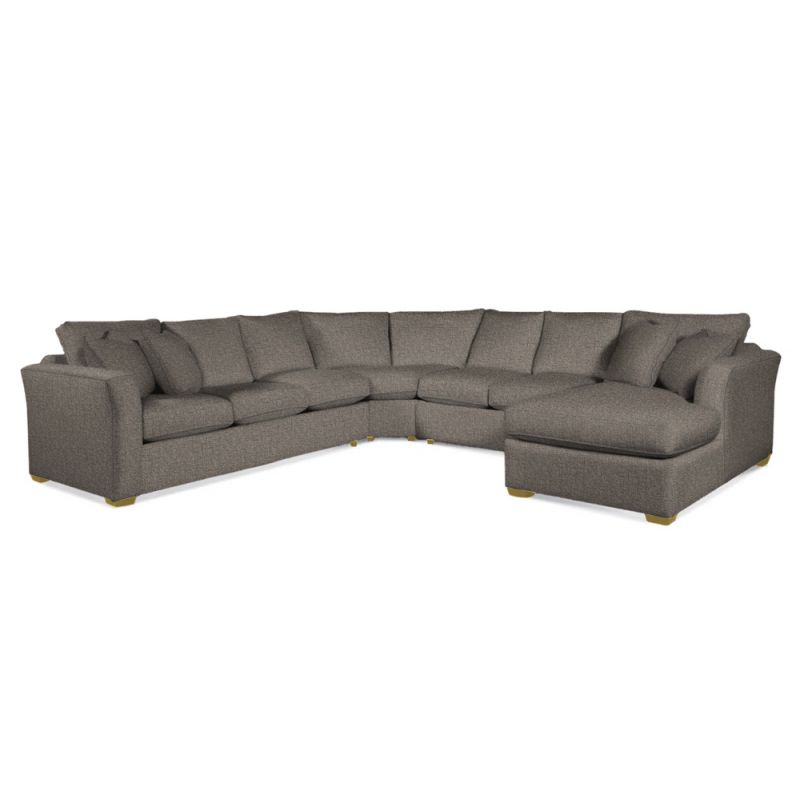 Braxton Culler - Bridgeport Four-Piece Sectional with Chaise (Brown Crypton Performance Fabric) - 560T-4PC-SEC1
