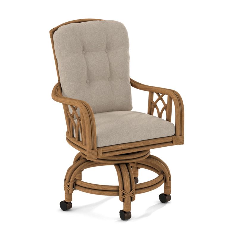 Braxton Culler - Edgewater Swivel Rocker Game Chair with Casters (Beige Crypton Performance Fabric) - 914-106