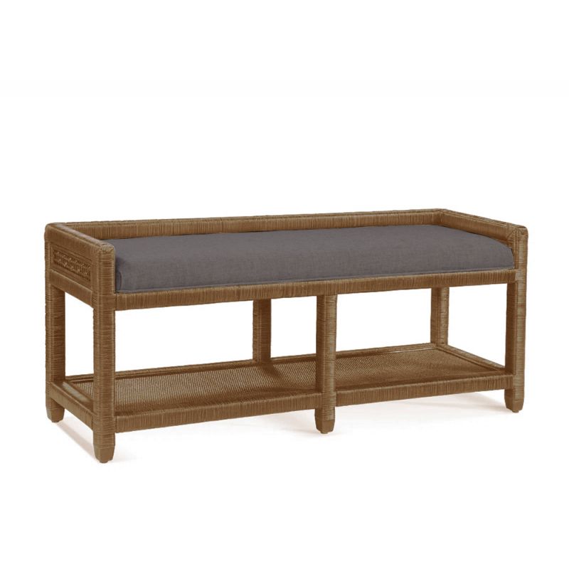 Braxton Culler - Pine Isle Bench with Rail (Brown Crypton Performance Fabric) - 1023-094