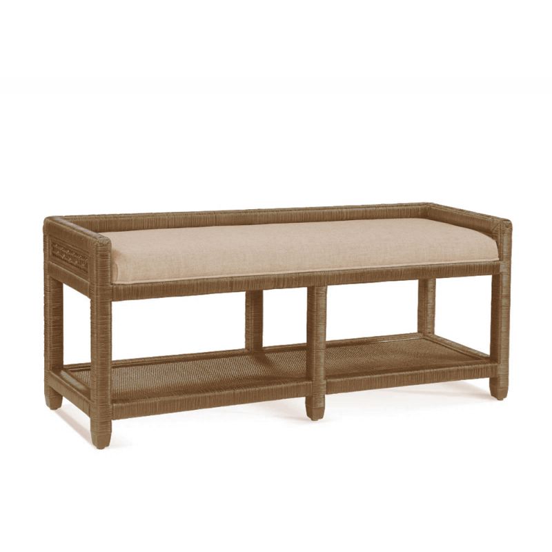 Braxton Culler - Pine Isle Bench with Rail (Beige Crypton Performance Fabric) - 1023-094