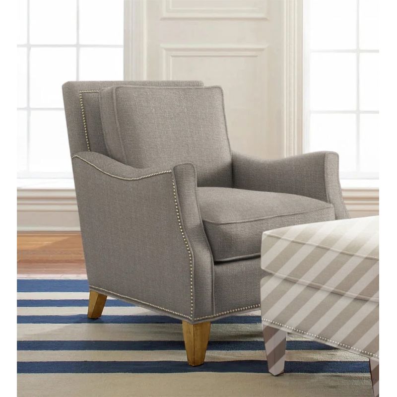 Braxton Culler - Tipton Chair with Nailhead Trim (Brown Crypton Performance Fabric) - 718-001SN