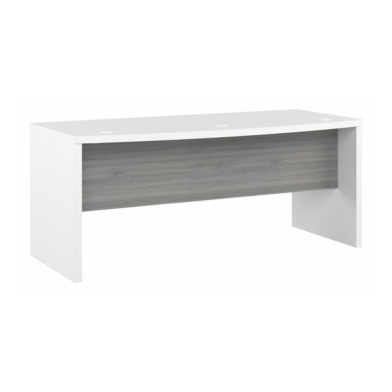 Bush Business Furniture - Echo 72W Bow Front Desk in Pure White and Modern Gray - KI60509-03