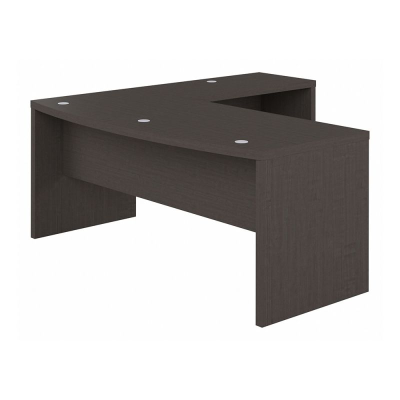Bush Business Furniture - Echo 72W Bow Front L Shaped Desk in Charcoal Maple - ECH053CM