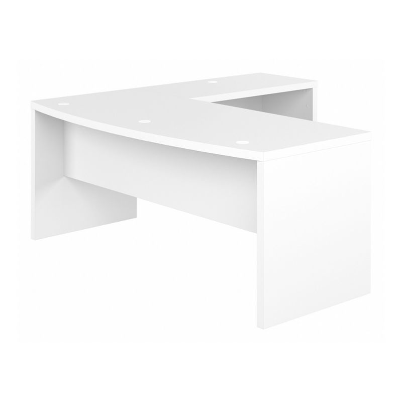 Bush Business Furniture - Echo 72W Bow Front L Shaped Desk in Pure White - ECH053PW