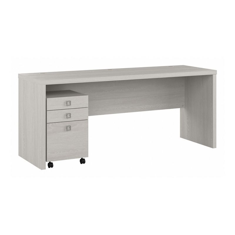 Bush Business Furniture - Echo 72W Computer Desk with 3 Drawer Mobile File Cabinet in Gray Sand - ECH047GS