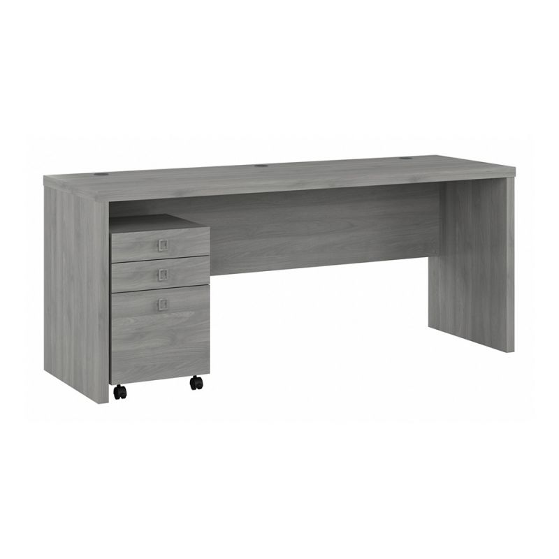 Bush Business Furniture - Echo 72W Computer Desk with 3 Drawer Mobile File Cabinet in Modern Gray - ECH047MG