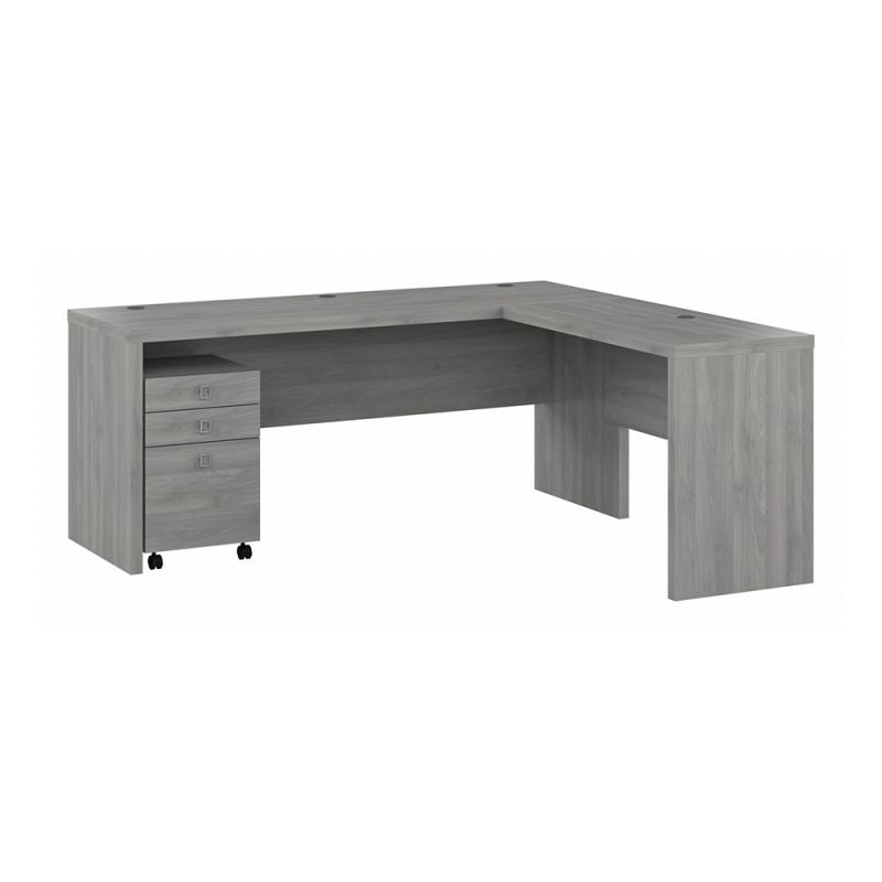 Bush Business Furniture - Echo 72W L Shaped Computer Desk with 3 Drawer Mobile File Cabinet in Modern Gray - ECH050MG