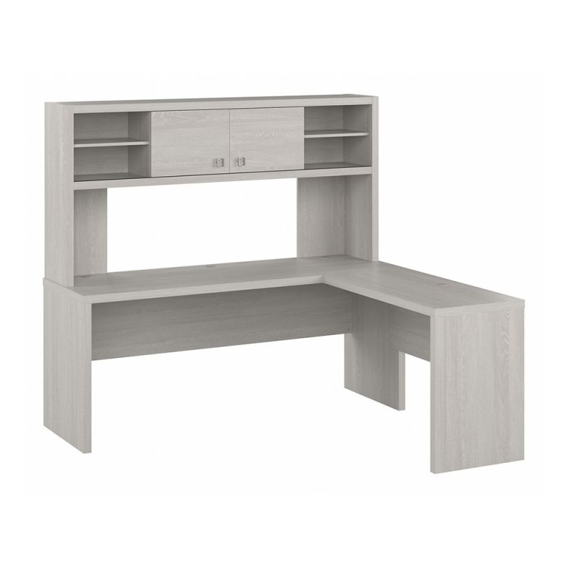 Bush Business Furniture - Echo 72W L Shaped Computer Desk with Hutch in Gray Sand - ECH057GS