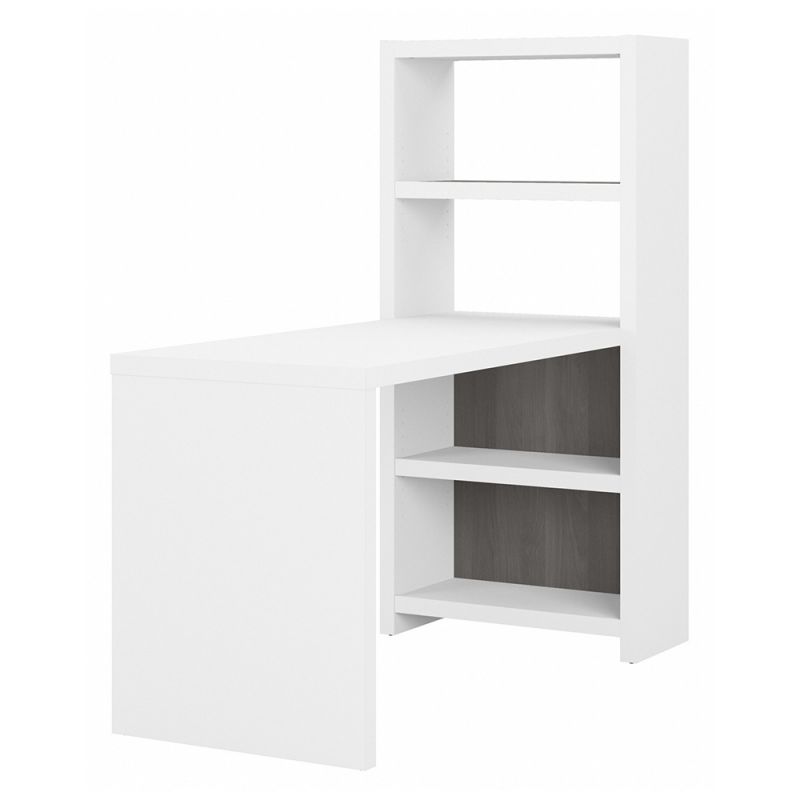 Bush Business Furniture - Echo 56W Bookcase Desk in Pure White and Modern Gray - KI60507-03
