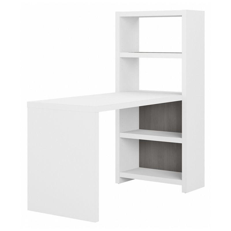 Bush Business Furniture - Echo 56W Craft Table in Pure White and Modern Gray - ECH023WHMG