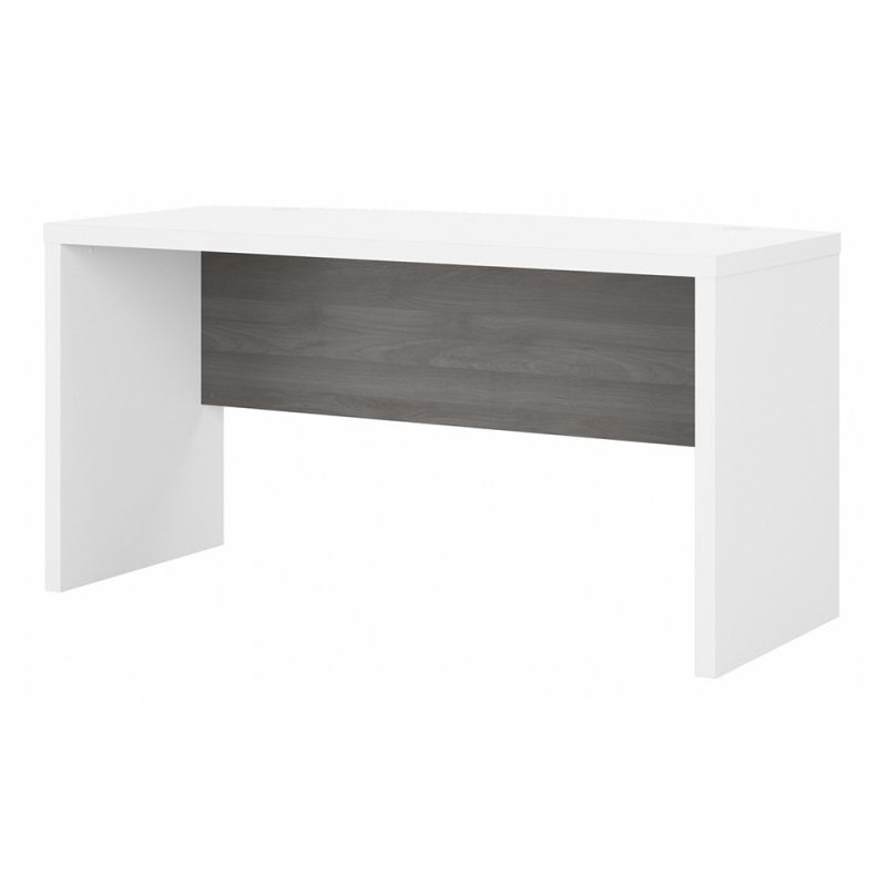 Bush Business Furniture - Echo 60W Bow Front Desk in Pure White and Modern Gray - KI60505-03