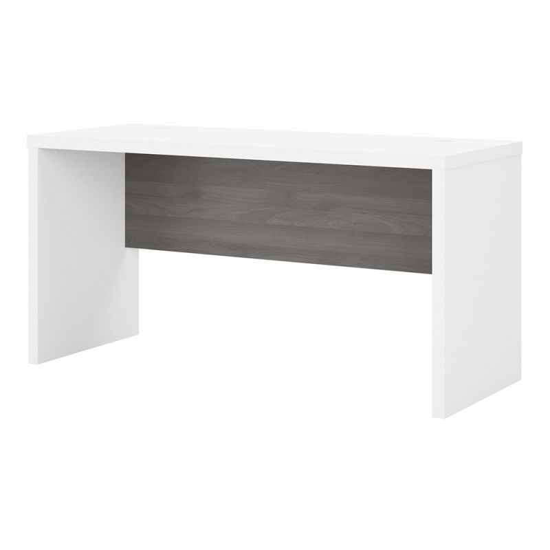 Bush Business Furniture - Echo 60W Credenza Desk in Pure White and Modern Gray - KI60506-03