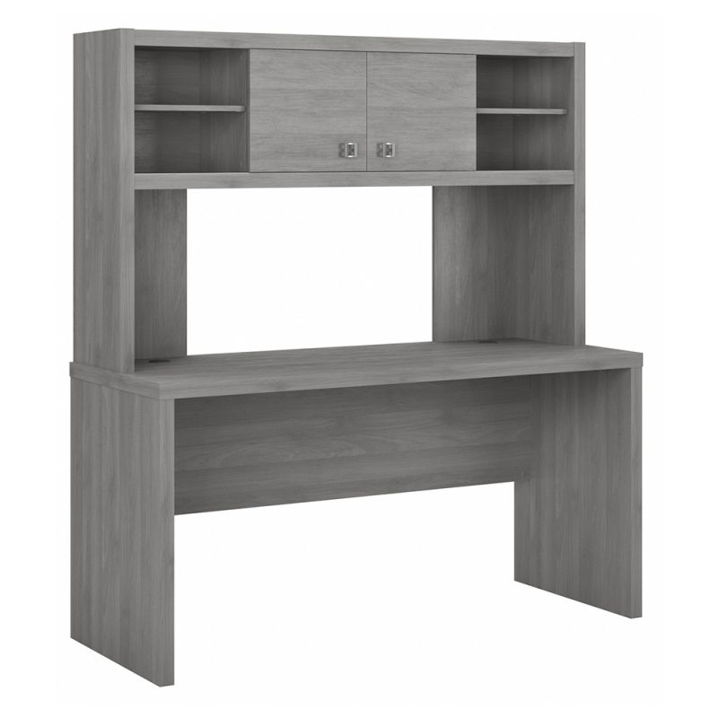 Bush Business Furniture - Echo 60W Credenza Desk with Hutch in Modern Gray - ECH030MG