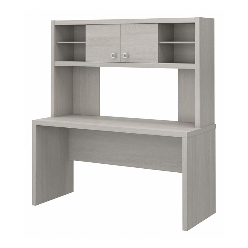 Bush Business Furniture - Echo 60W Credenza Desk with Hutch in Gray Sand - ECH030GS