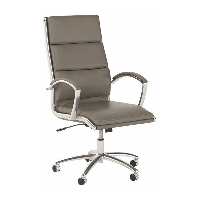 Bush Business Furniture - Echo High Back Leather Executive Chair in Washed Gray - ECH035WG