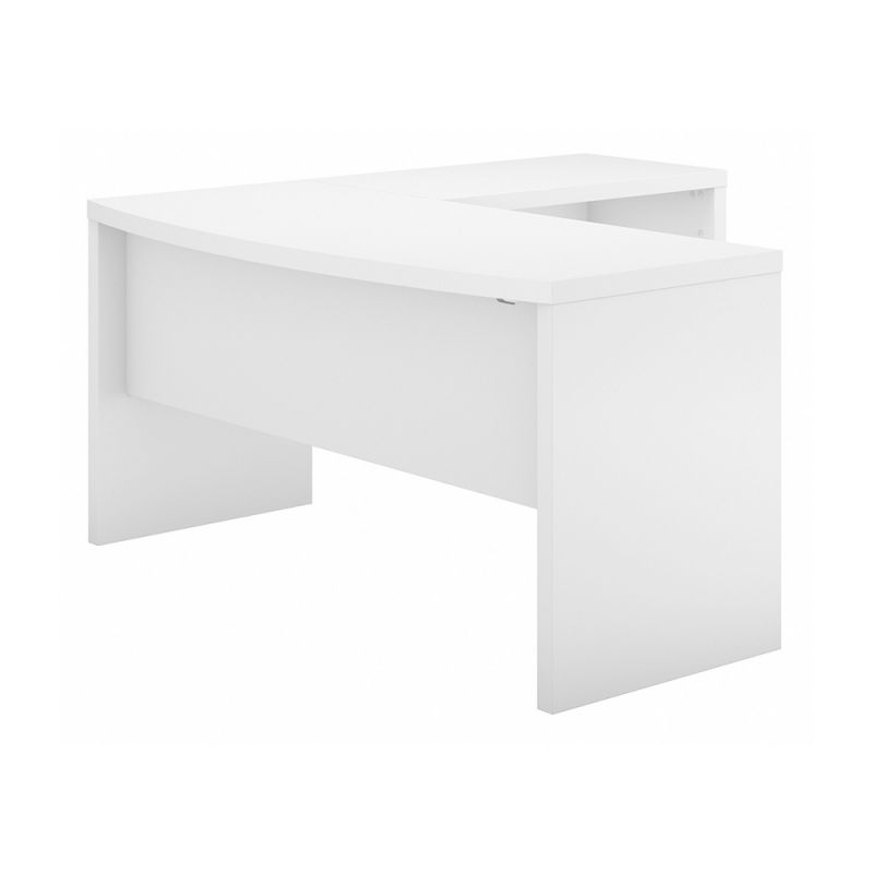 Bush Business Furniture - Echo L Shaped Bow Front Desk in Pure White - ECH025PW