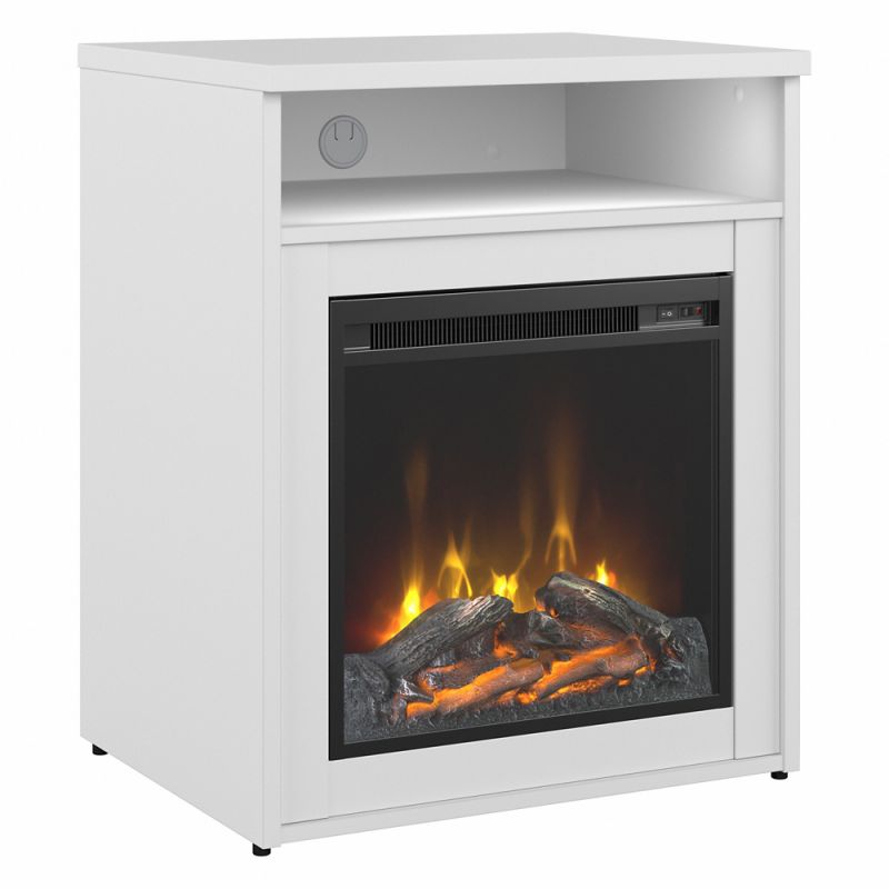 Bush Furniture - 400 Series 24W Electric Fireplace with Shelf in White - 400S124WHFR-Z