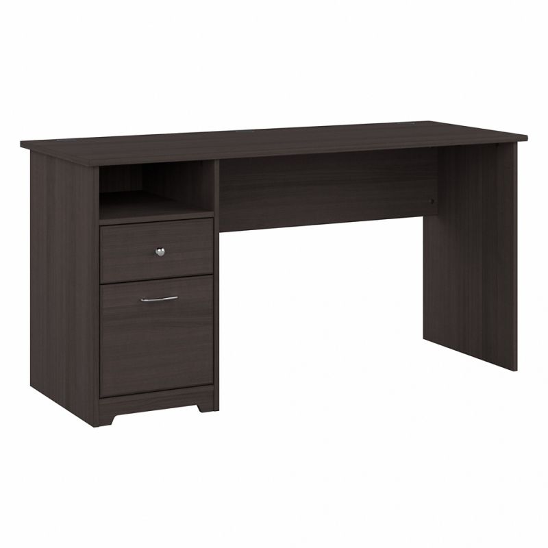 Bush Furniture - Cabot 60W Single Pedestal Desk in Heather Gray - WC31760