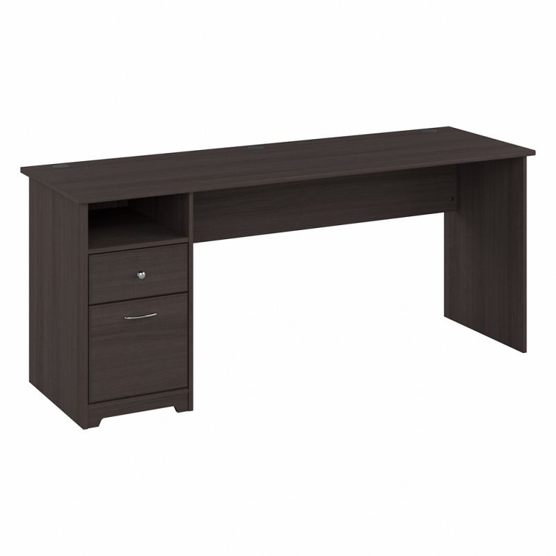 Bush Furniture - Cabot 72W Single Pedestal Desk in Heather Gray - WC31772