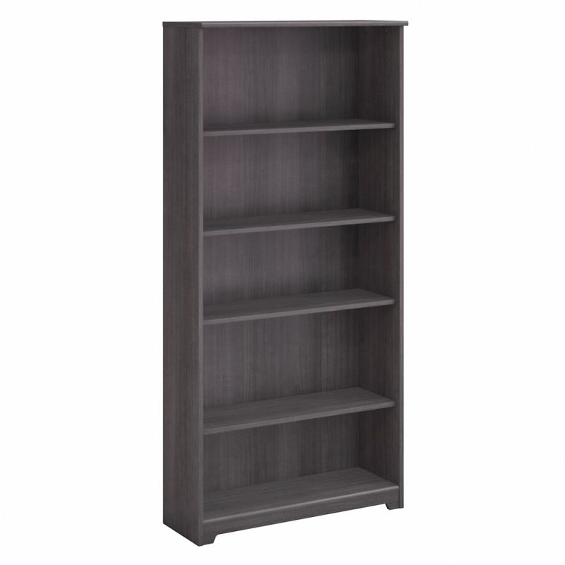 Bush Furniture - Cabot Tall 5 Shelf Bookcase in Heather Gray - WC31766