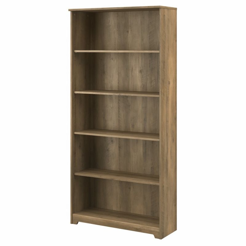 Bush Furniture  -  Cabot Tall 5 Shelf Bookcase in Reclaimed Pine  - WC31566