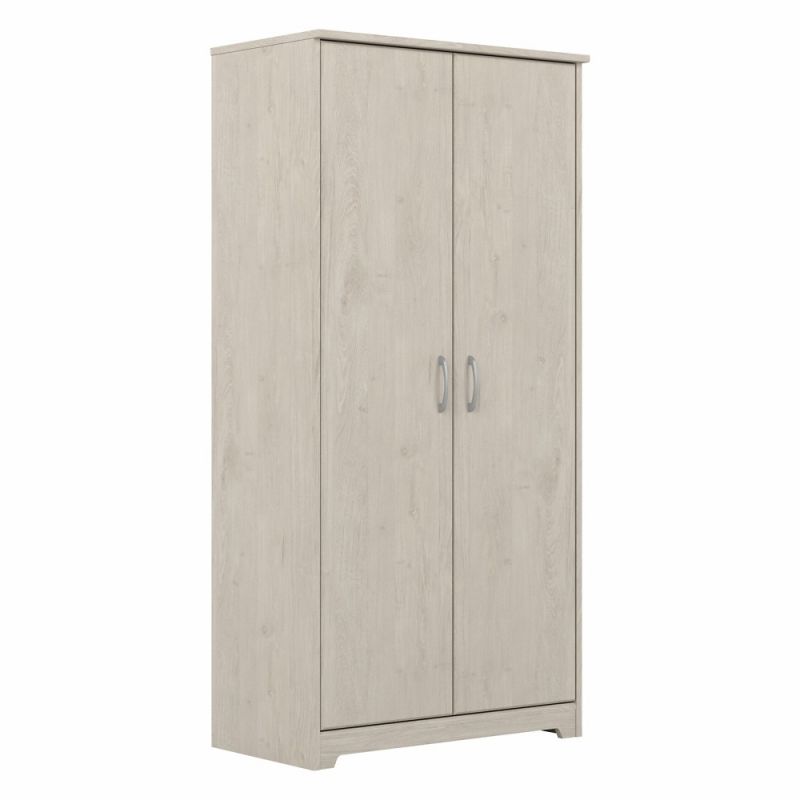 Bush Furniture - Cabot Tall Bathroom Storage Cabinet with Doors in Linen White Oak - WC31199-Z1