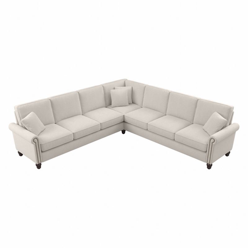 Bush Furniture - Coventry 111W L Sectional in Light Beige Microsuede Fabric - CVY110BLBM-03K