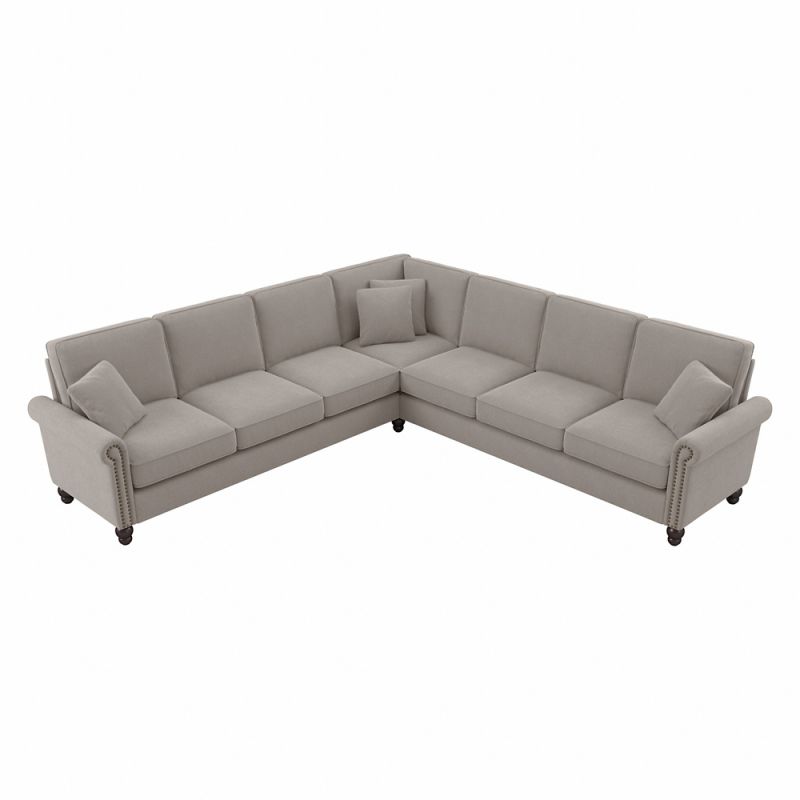 Bush Furniture - Coventry 111W L Shaped Sectional Couch in Beige Herringbone - CVY110BBGH-03K