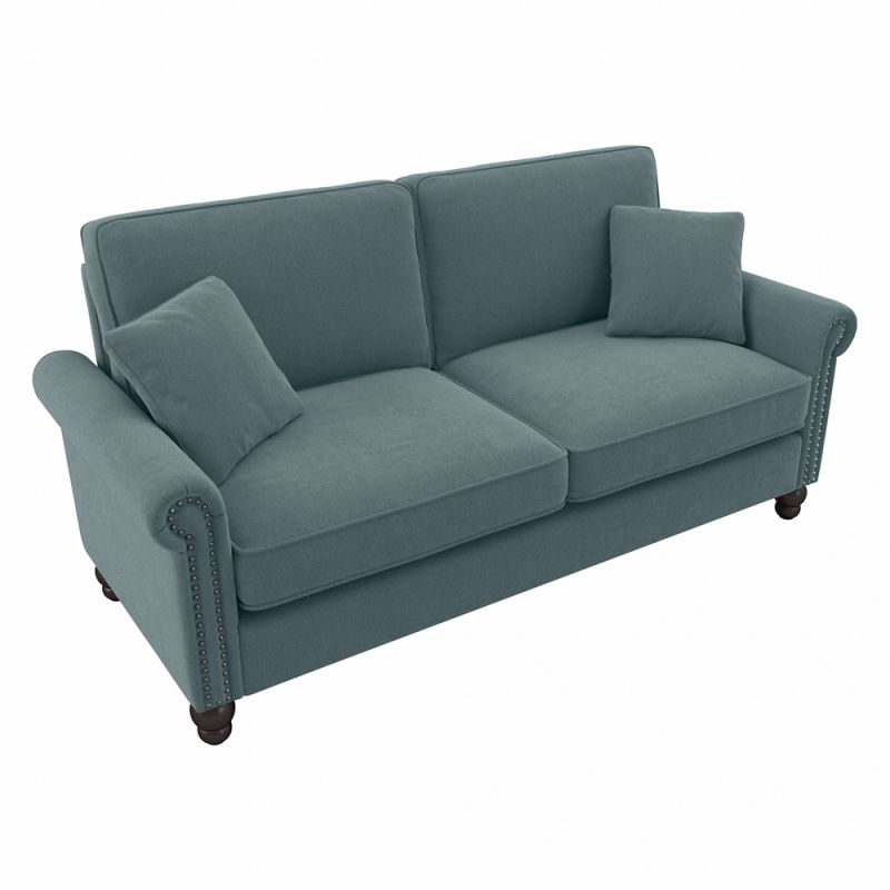 Bush Furniture - Coventry 73W Sofa in Turkish Blue Herringbone - CVJ73BTBH-03K