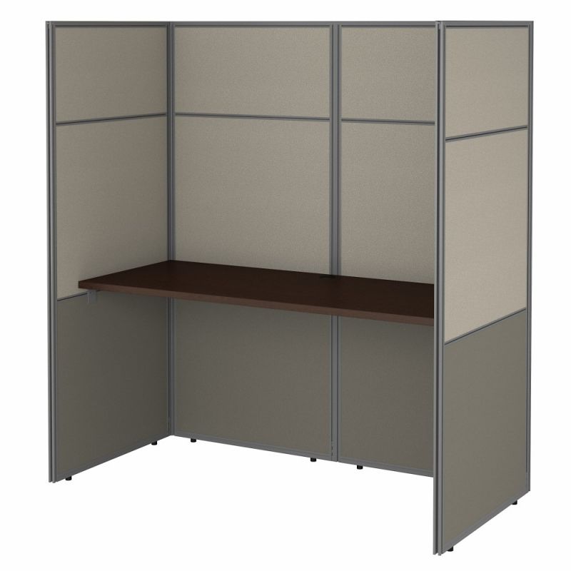 Bush Furniture - Easy Office 60W Cubicle Desk Workstation with 66H Closed Panels in Mocha Cherry - EODH260MR-03K
