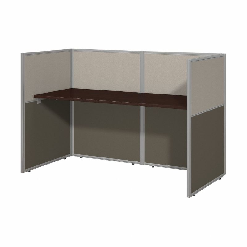 Bush Furniture - Easy Office 60W Cubicle Desk Workstation with 45H Closed Panels in Mocha Cherry - EOD260MR-03K