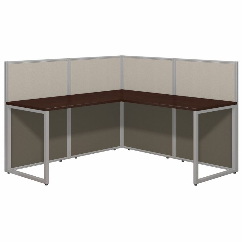 Bush Furniture - Easy Office 60W L Shaped Cubicle Desk Workstation with 45H Panels in Mocha Cherry - EOD360MR-03K