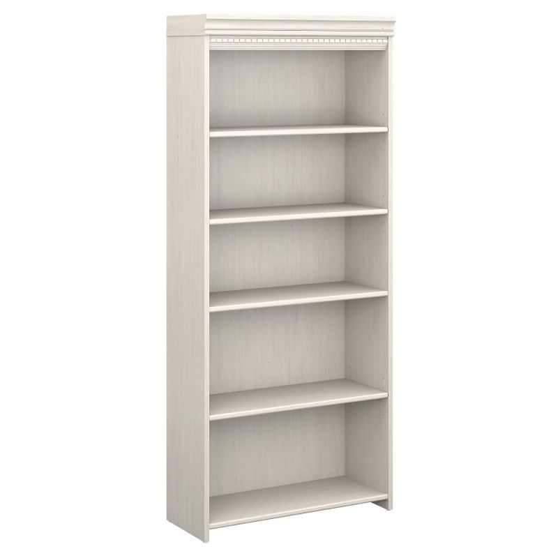 Bush Furniture - Fairview 5 Shelf Bookcase in Antique White - WC53265-03