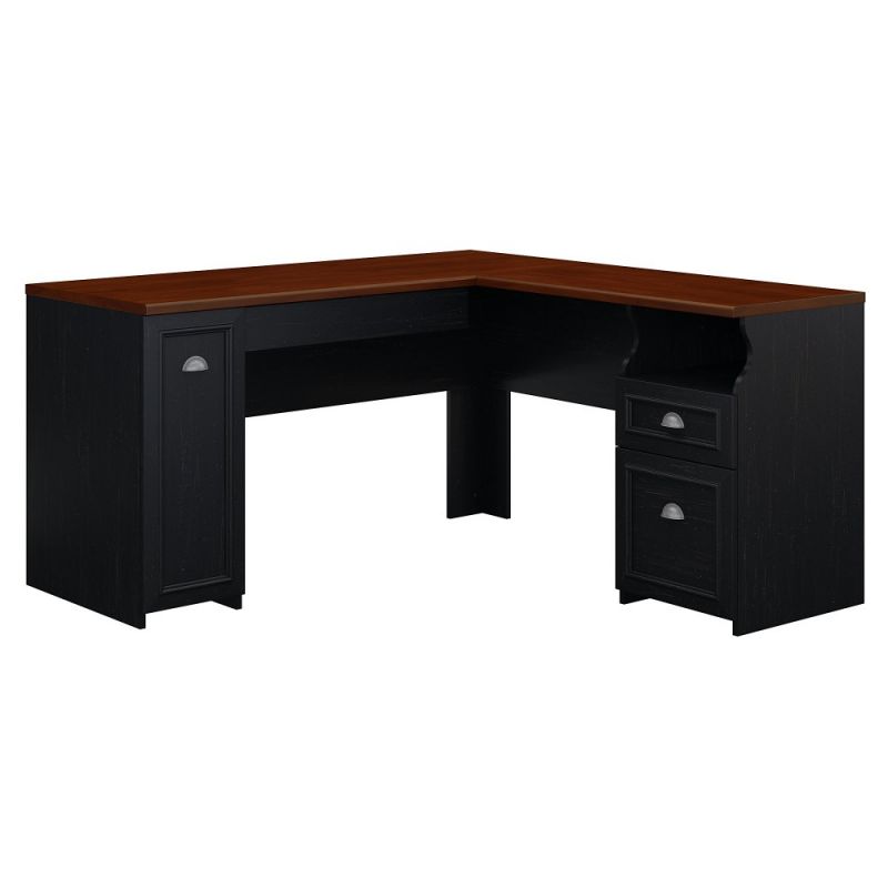 Bush Furniture - Fairview L Shaped Desk in Antique Black - WC53930-03K