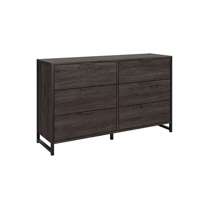 Bush Furniture - Atria 6 Drawer Dresser in Charcoal Gray - ARS160CRK