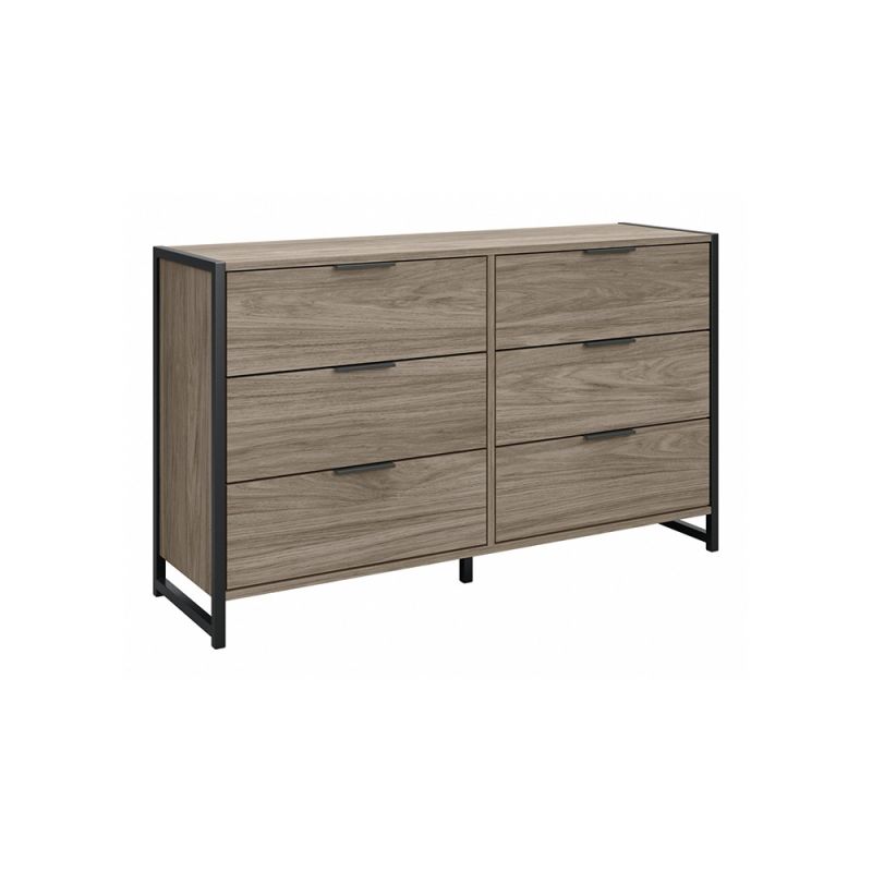 Bush Furniture - Atria 6 Drawer Dresser in Modern Hickory - ARS160MHK