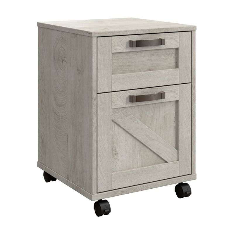 Bush Furniture - Cottage Grove 16W 2 Drawer Mobile Pedestal in White - CGF116CWH-03