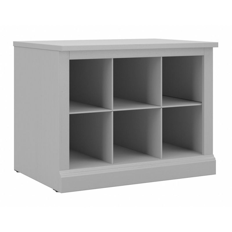 Bush Furniture - Woodland 24W Small Shoe Bench with Shelves in Cape Cod Gray - WDS224CG-03